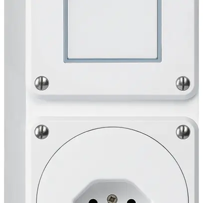 Combinazione AP Hager robusto I-I verticale 3/1L+tipo 13, senza coperchio bianco 