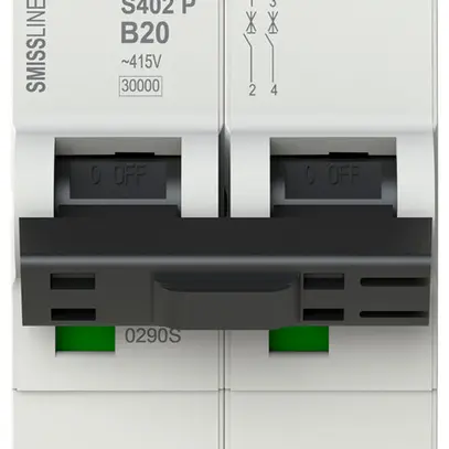 Disjoncteur SMISSLINE TP, 2L, B, 20A, 30kA 