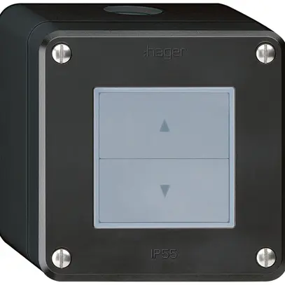 Interrupteur pour stores AP robusto IP55 noir avec 2 touches de fonction 