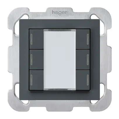 UP-Taster kallysto B KNX 6× RGB LED s/e-link anthrazit 