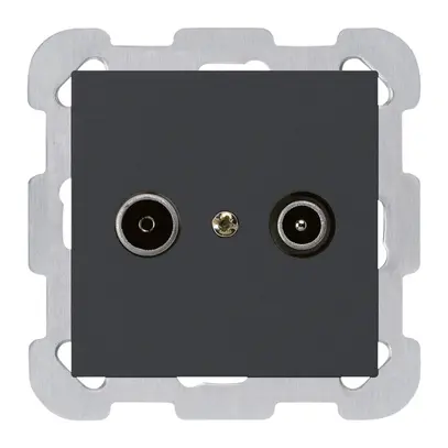 Presa di passaggio INC kallysto R/TV 23dB nero con piastra di fissaggio 