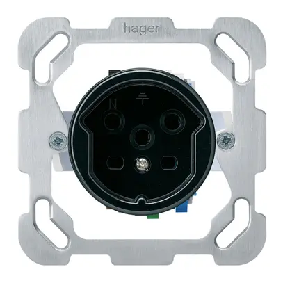 Inserto per presa INC basico T15 con placca di fissaggio nero 