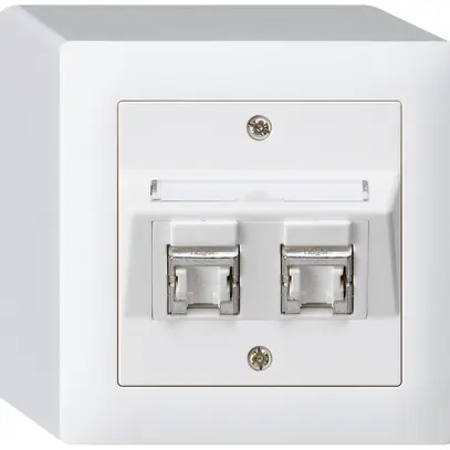 Prise AP kallysto cat.6 2RJ45/s blanc 