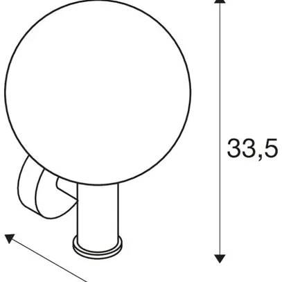 Lampada a muro SLV GLOO PURE WL E27 23W IP44 zoccolo Ø92mm vetro Ø200mm an 