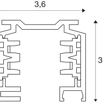 Rail conducteur AP SLV EUTRAC 3-phases, 2m, blanc 