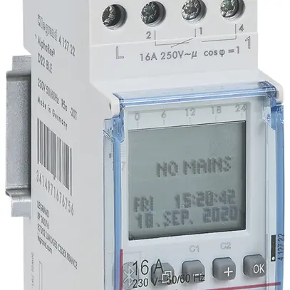 Timer AMD Legrand AlphaRex³ D22, orologio settimanale, 2 canali 