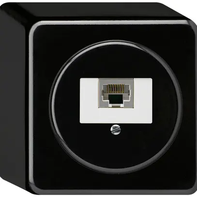 Scatola di raccordo AP basico 1×RJ45s nero 