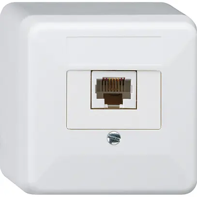 Scatola di raccordo AP basico 1×RJ45u bianco 62×62×36mm 