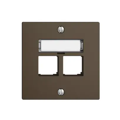 Kit di montaggio S-One EDIZIOdue F per 2×RJ45 diritto, coffee 