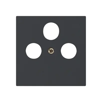 Placca frontale kallysto nero per R/TV/SAT 60×60mm 