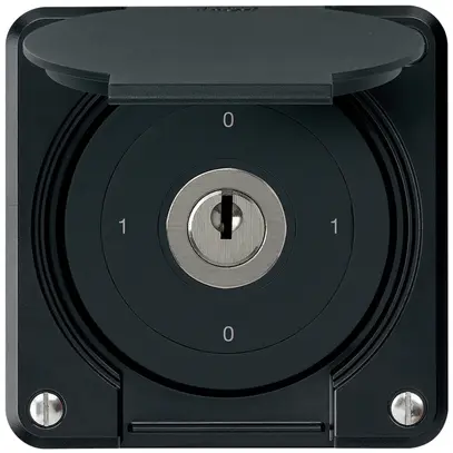 Interrupteur à clé ENC robusto IP55 avec clapet S0/1P noir pour combinaison 