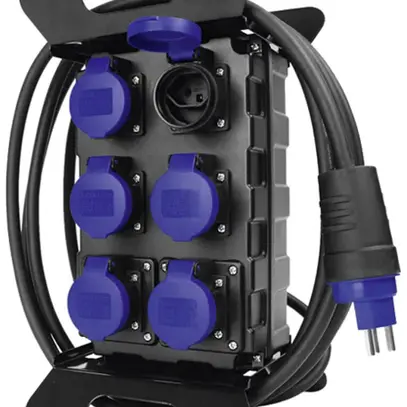 Stromverteiler A. Steffen mit ständer 6×T23 3p IP55 8m schwarz 