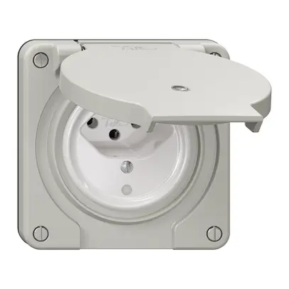 Steckdose NEVO N.CO, 1×T13, IP21, m.LED, lichtgrau 
