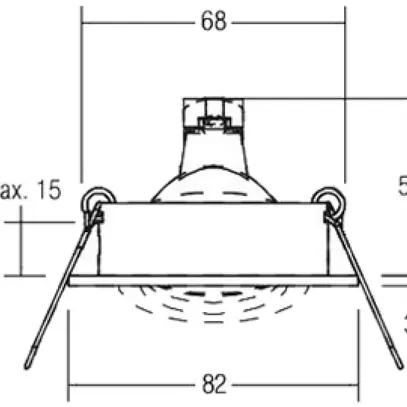 Downlight INS Brumberg GX5.3 max. 13W 12V Ø82mm Ø INS=68mm IP20 bianco opaco 