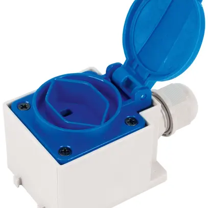 Presa AP Steffen 1×T23 1P 16A 250V IP20 coperchio blu, bianco 