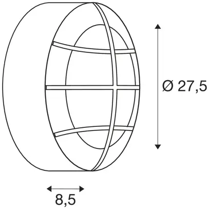 Wandleuchte SLV BULAN GRID, 2×E27 25W rund IP44 weiss 