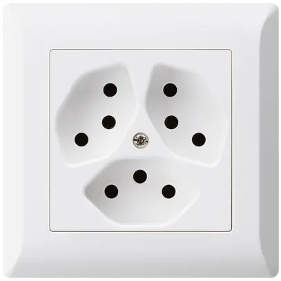 Presa INC kallysto.line 3×T13 bianco con protezione bambini 