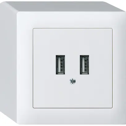 Presa di carica USB AP Hager kallysto 240V 2400mA bianco 