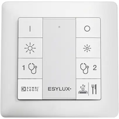 Pulsante INC ESYLUX DALI, 8 volte, per scene di luce in stanza pazienti 