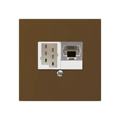 Boîte ENC kallysto 1×RJ45s+1×TT83 brun 
