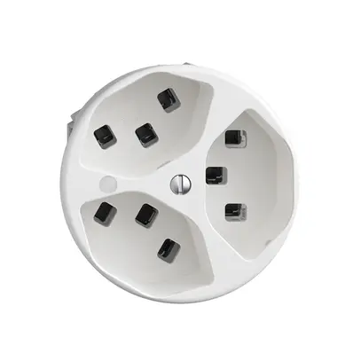 Steckdose Sdue Q, 3×T23, mit LED, weiss 