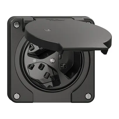 Prise NEVO N.CO, 3×T23, IP21, a.LED, noir 