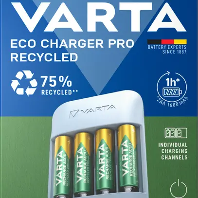 Chargeur VARTA Eco Pro avec 4×56816 AA 2100mAh accu recyclé 