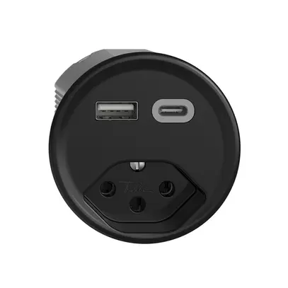 Steckdose USB Typ A+C + Typ 13 Feller STANDARDdue Q 230V 3000mA schwarz 