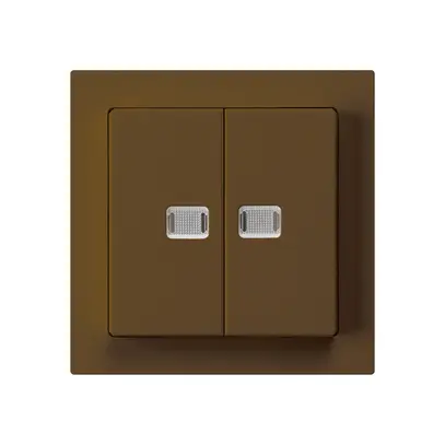 UP-Leuchtdruckschalter kallysto 1/3+3/1L mit 2 Linsen braun 