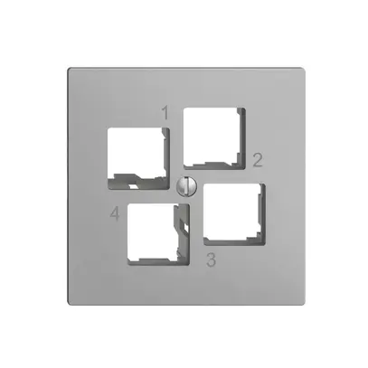 Kit di montaggio EDIZIOdue EASYNET S-One, per 4×RJ45, uscita dritta, silver 