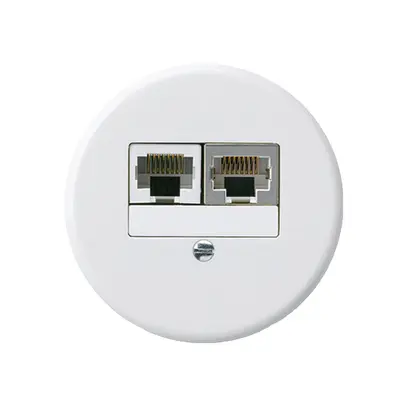 Inserto per scatola INC basico 2×RJ45s+u separato bianco 