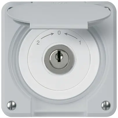 Contact pivotant à clé ENC robusto IP55 gris avec clapet inverseur combinaison 