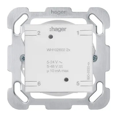 Intérieur pour poussoir universel 2× Hager sans LED montage F 