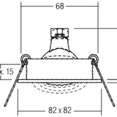 Downlight INC Brumberg GX5.3 max. 13W 12V 82×82mm Ø INC=68mm IP20 blanc mat 