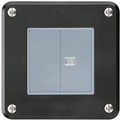 Interruttore INC robusto IP55 schema 3+3 1×illuminato nero 
