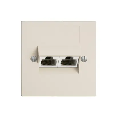 Presa INC 2×RJ45/u 4P sep.EDIZIOdue crema, ITplus 