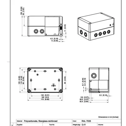 Apparategehäuse CUBO S 125×175×100 