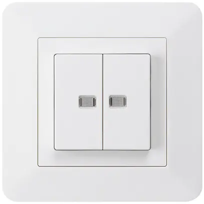 Pulsante luminoso INC kallysto.trend 2×AR/1P con 2 lenti bianco 