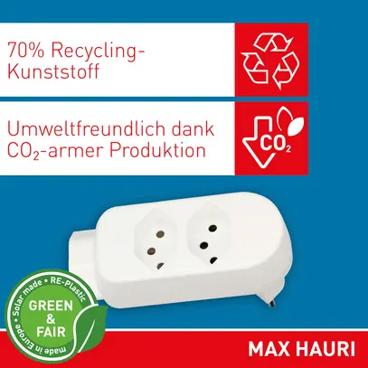 Mehrfach-Stecker MAX HAURI ADAPT SPLIT 10A 2+1×T13 weiss 