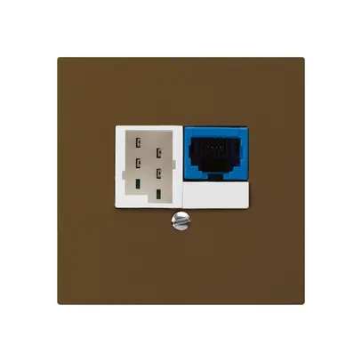 Boîte ENC DSL kallysto 1×RJ45/1×T+T brun 