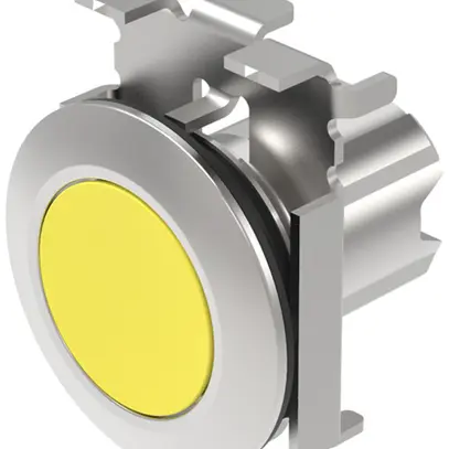 Pulsante INS EAO45, I, giallo, anello grigio sabbia, piatto 