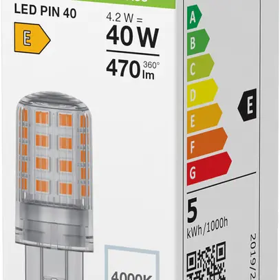 Lampada LED LEDVANCE PIN G9 4.2W 470lm 4000K Ø18×49mm chiaro 