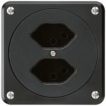 Presa INC robusto 2×tipo 13 nero senza copercchio 