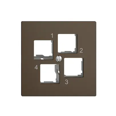 Kit di montaggio EDIZIOdue EASYNET S-One, per 4×RJ45, uscita dritta, coffee 