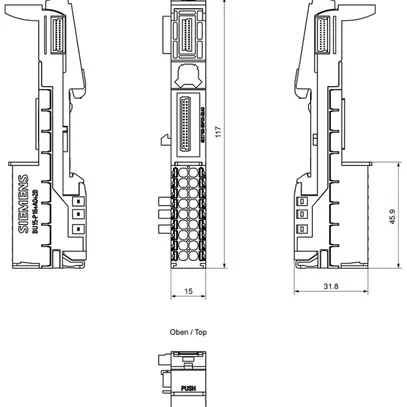 Unità base PLC Siemens SIMATIC ET200SP A0 BU15-P16+A0+2B, push-in 