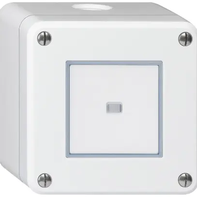 Contatto pulsante AP robusto IP55 2P bianco illuminato 