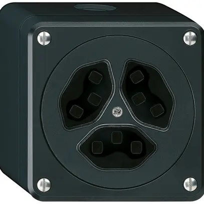 Presa AP Hager robusto, 3×T23, Q, nero 
