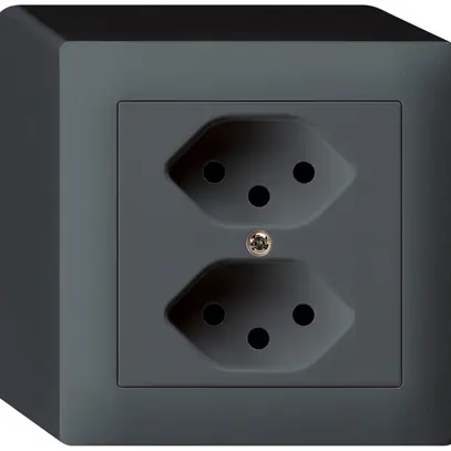 Prise AP kallysto 2×T13 anthracite 