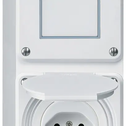 Combinazione AP Hager robusto I-I verticale 3/1L+tipo 13, bianco 