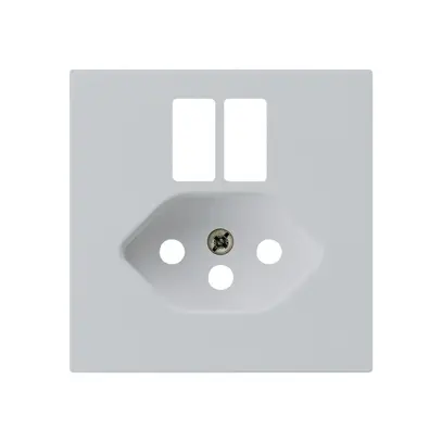 Plaque frontale kallysto pour prise 2×USB & T13 gris clair 